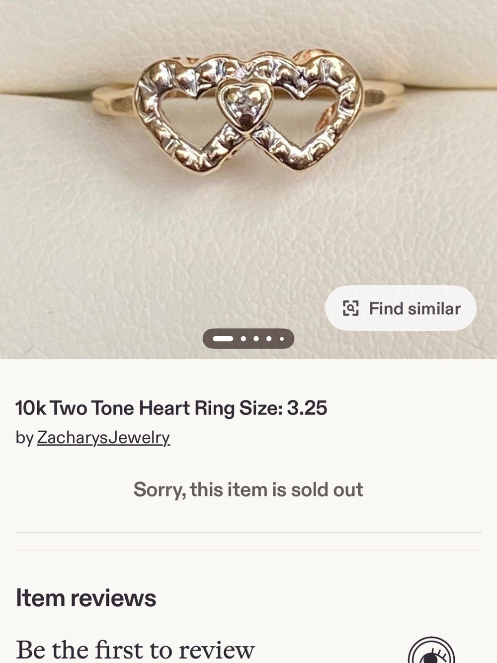 Vintage 10k Two-Tone Heart Ring